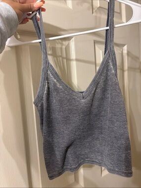 American Eagle Outfitters Gray Ribbed Tank Top